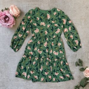 Ann Taylor Green Floral Dress